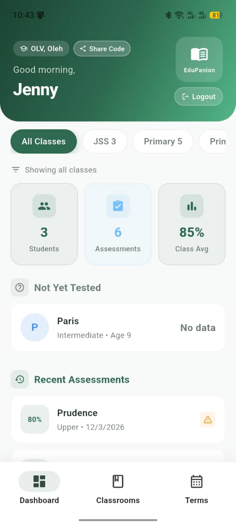EduPanion — Phonics & Literacy Assessment Tool
